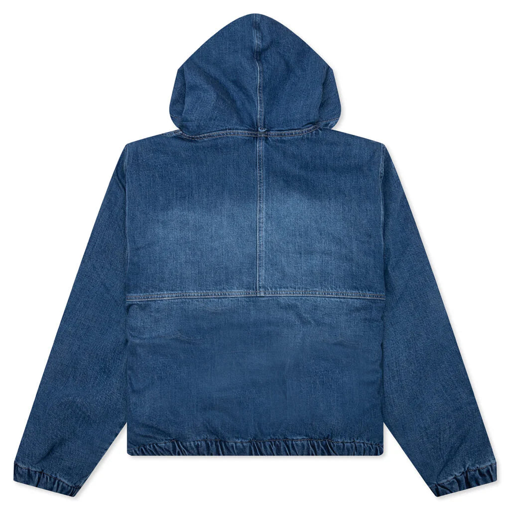 Denim Sherpa Work Jacket Washed Blue