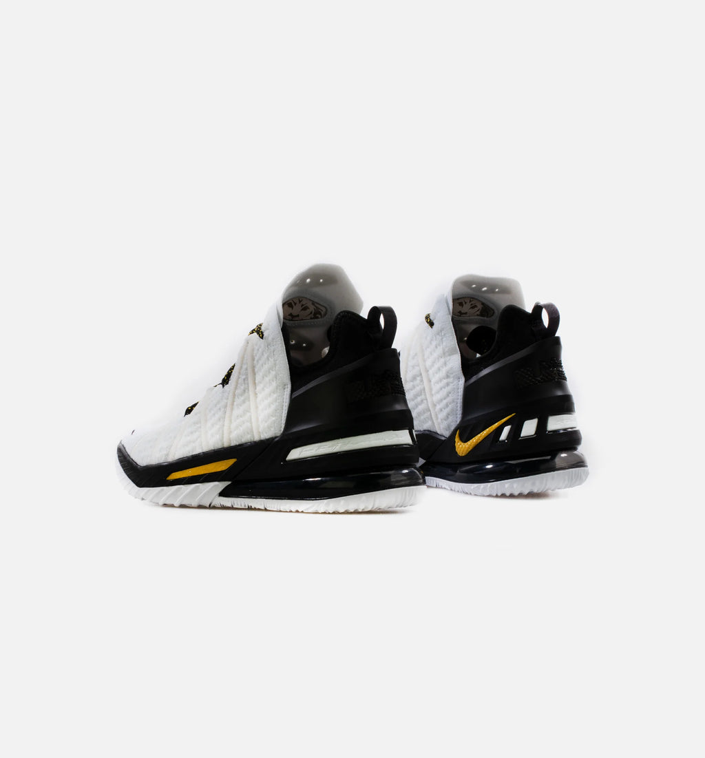Lebron 18 Home Mens Basketball Shoe White Black Yellow