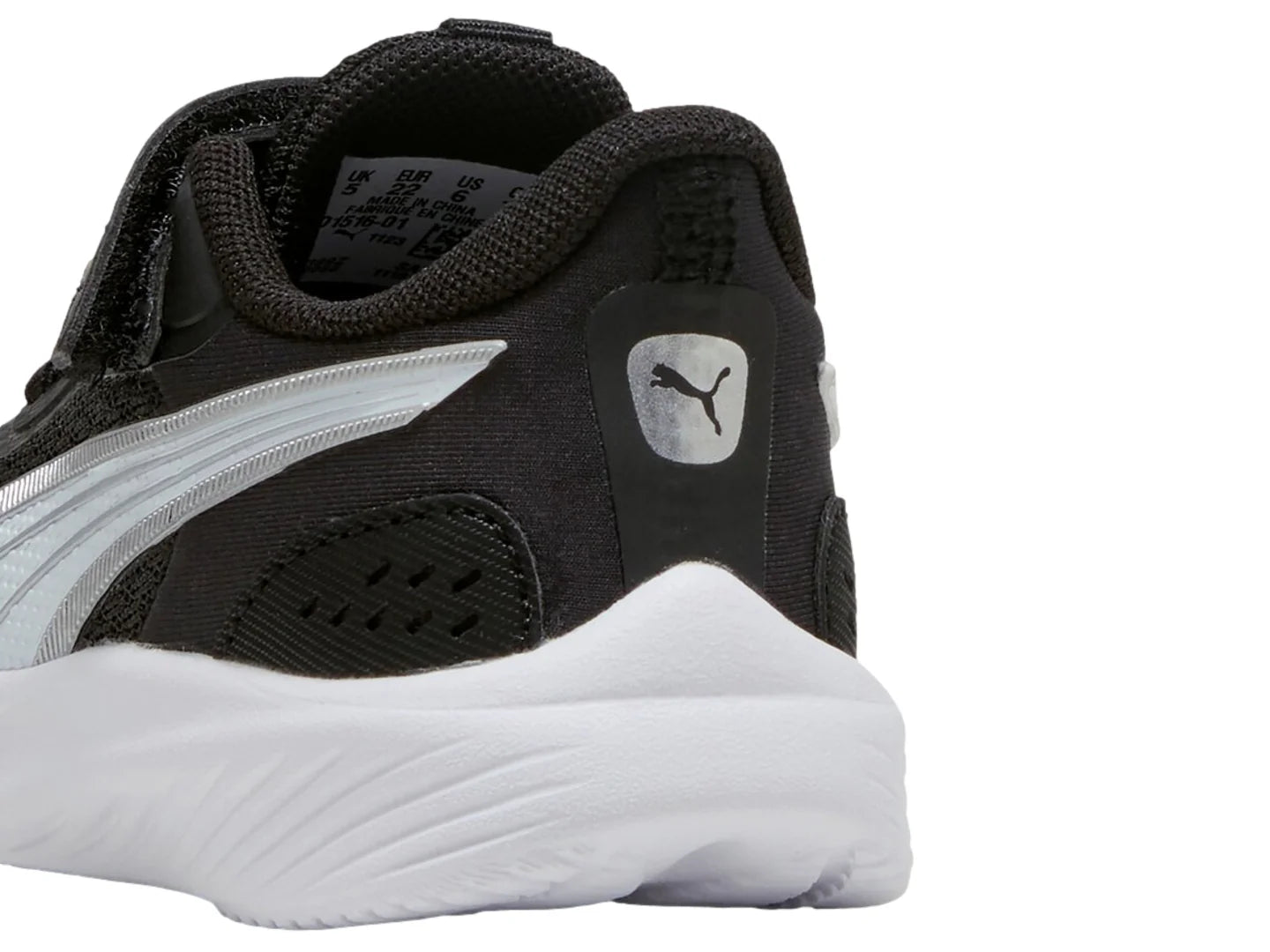Tenis Puma Pounce AC Negro y Plata para Niño