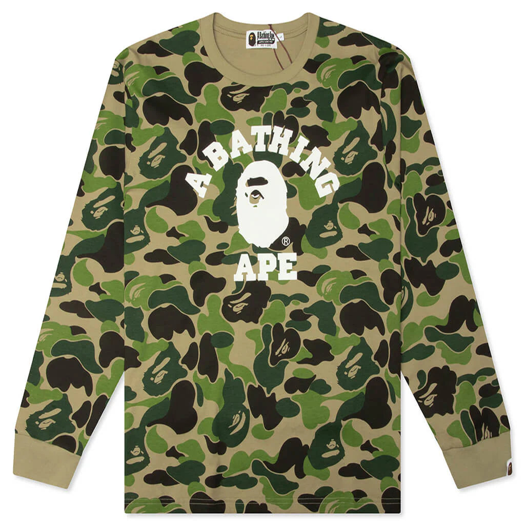 ABC Camo College L S Tee Green