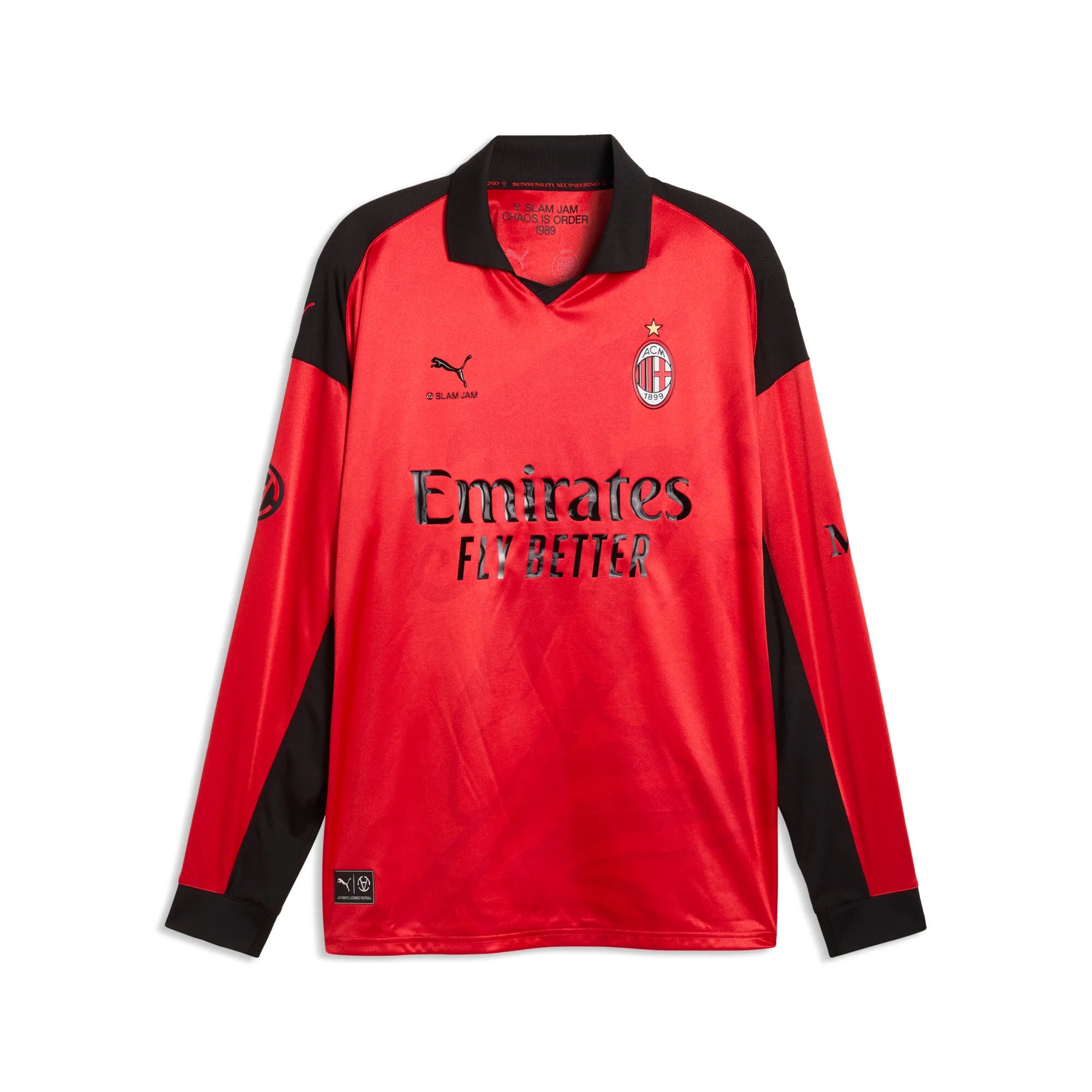 PUMA AC Milan x Slam Jam Limited Edition Long Sleeve Mens Soccer Jersey 26 27 Red