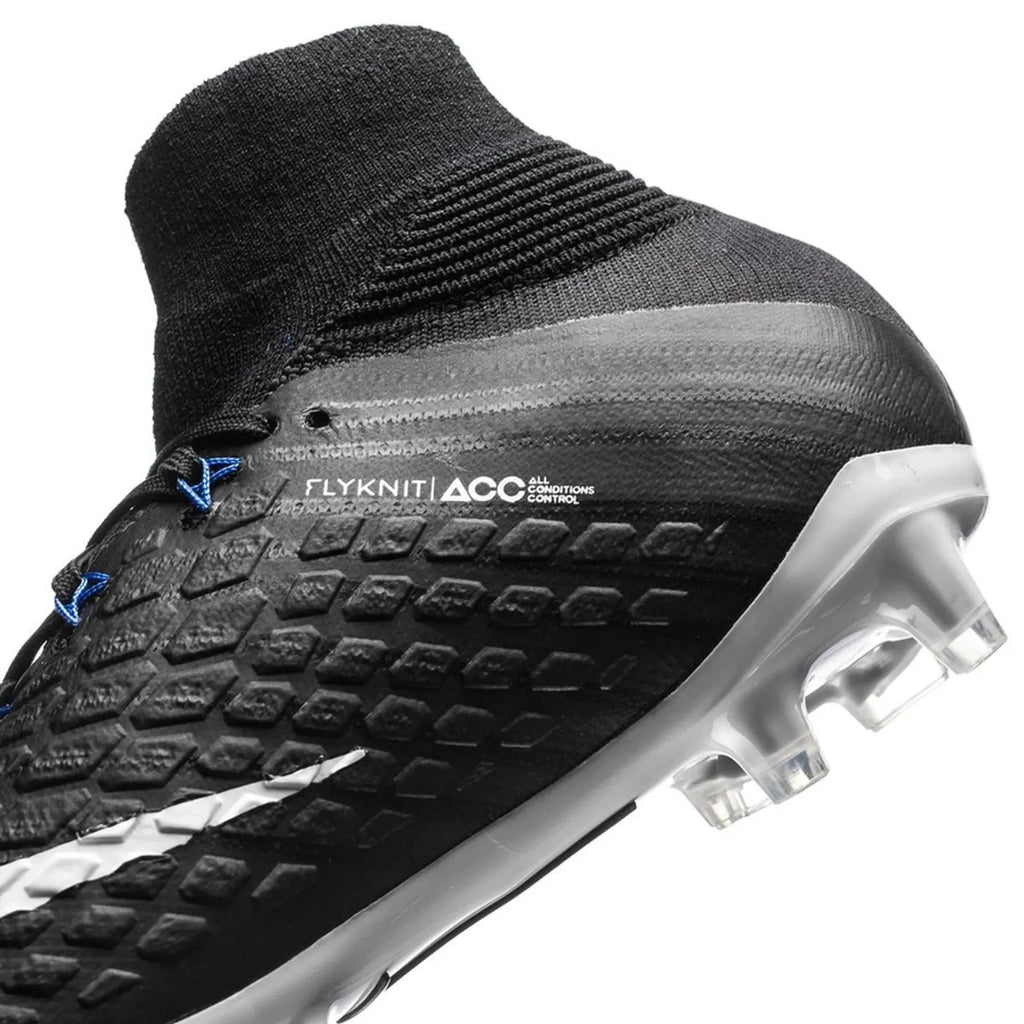 Nike Kids Jr Hypervenom Phantom III Dynamic Fit FG Firm Ground Soccer Cleats Black White Royal