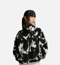 NSW Oversized High Pile Fleece Womens Sweater Black Black Black Sail