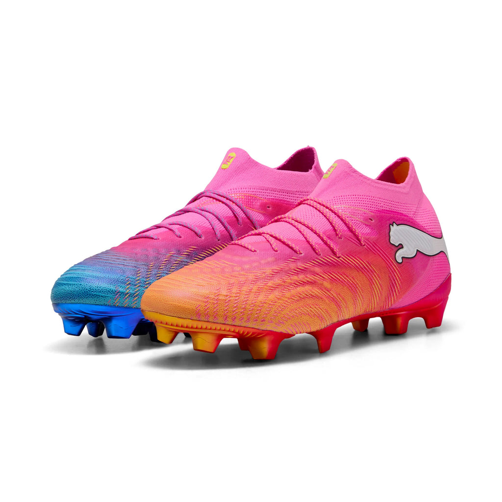 PUMA Future 9 Ultimate FG Firm Ground Mens Soccer Cleats Pink Aqua
