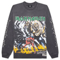 Represent x Iron Maiden Number Of The Beast Long Sleeve T Shirt Sunfade Grey
