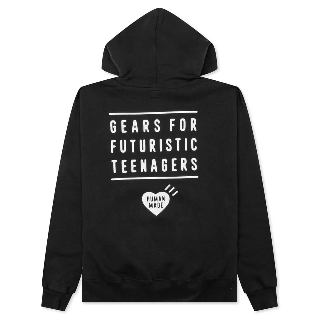 Zip Up Hoodie Black