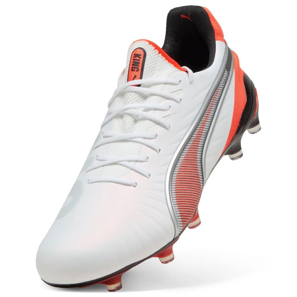 PUMA King Ultimate FG AG Firm Multi Ground Soccer Cleats White Silver