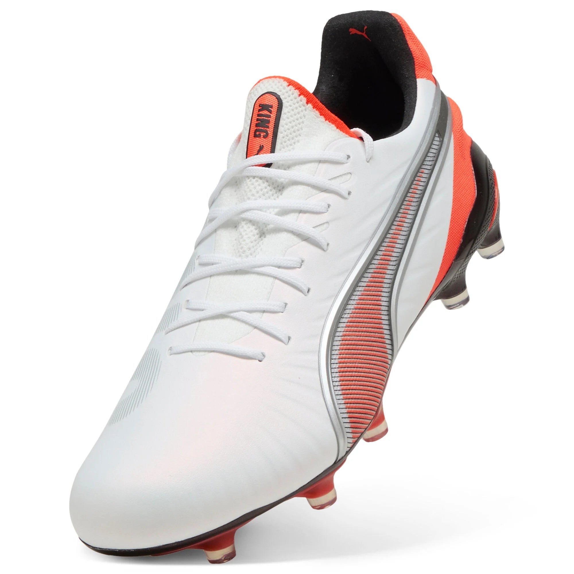PUMA King Ultimate FG AG Firm Multi Ground Soccer Cleats White Silver