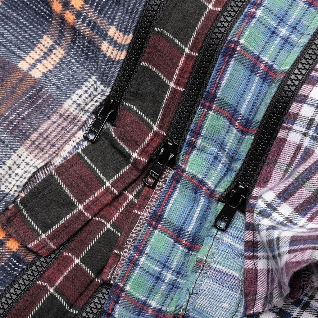Flannel Shirt 7 Cuts Zipped Wide Shirt Assorted