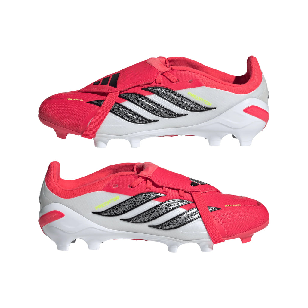 adidas Predator Elite Fold Over Tongue FG Firm Ground Youth Soccer Cleats Red Black White