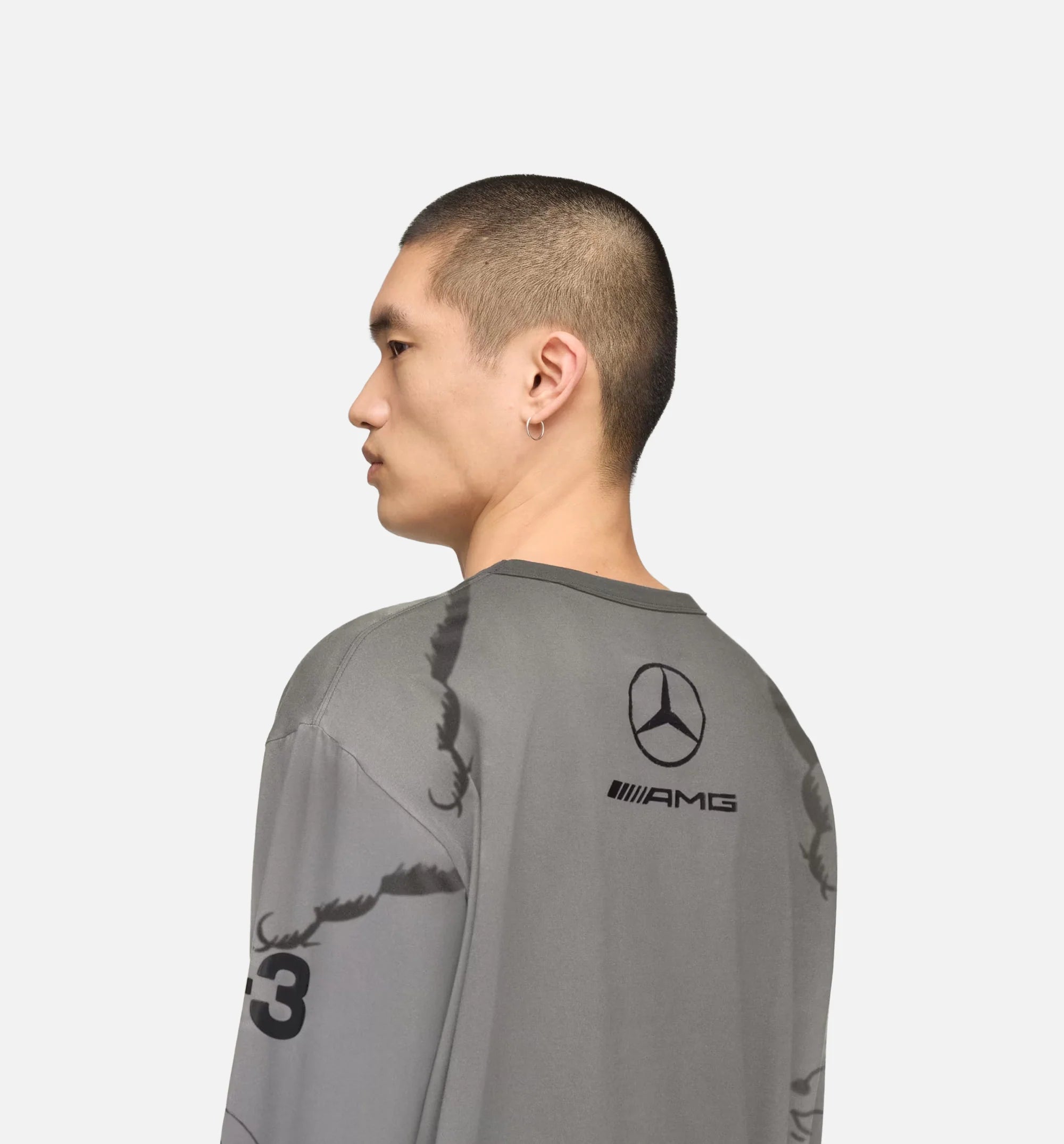 Mercedes Wolf Graphic Mens Long Sleeve Shirt Black