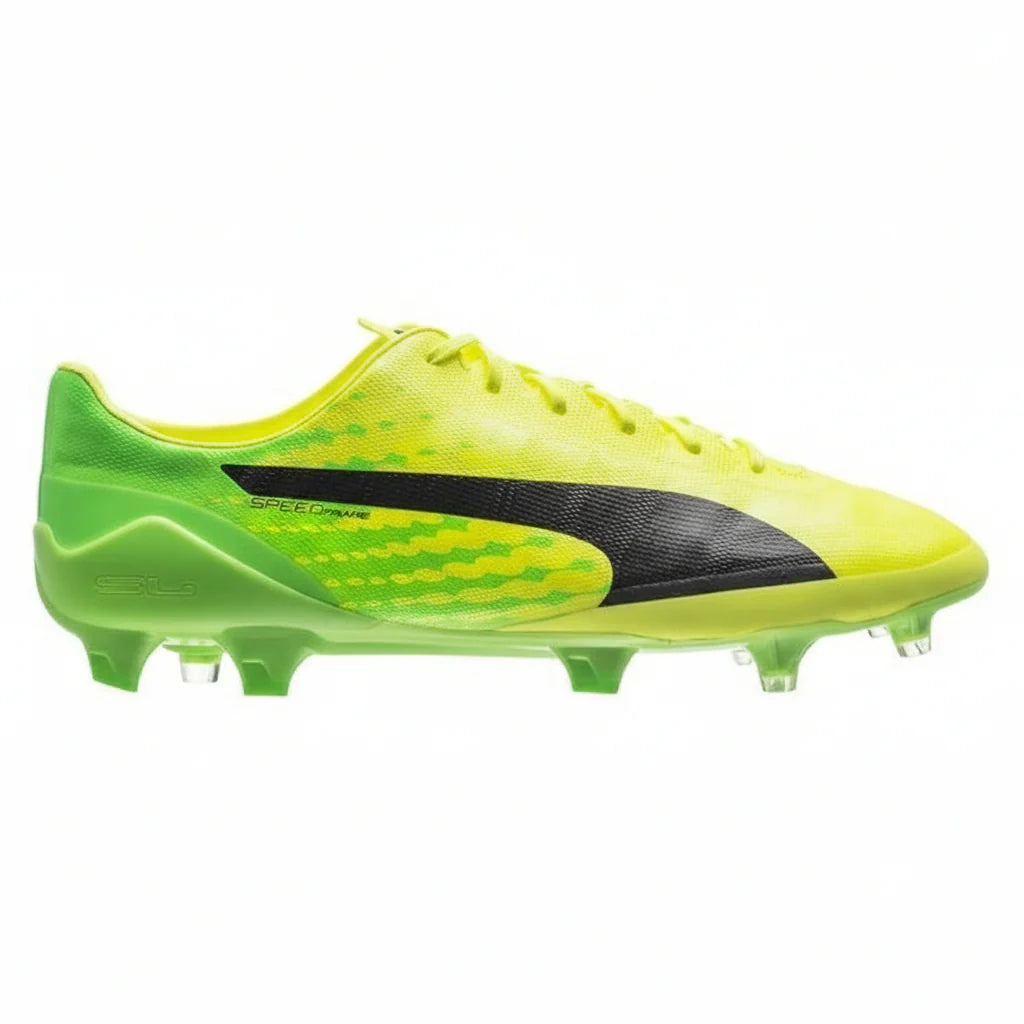 PUMA Evospeed 17 SL FG Firm Ground Soccer Cleats Safety Yellow Black Green Gecko