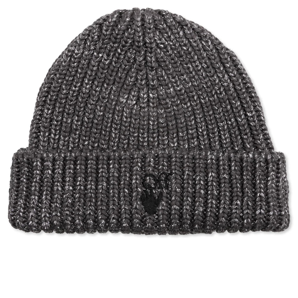 Hand Off Lurex Beanie Magenta Black
