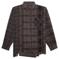 Flannel Shirt 7 Cuts Shirt Over Dye Brown