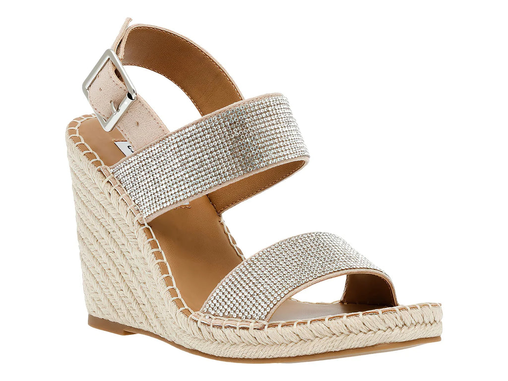 Sandalias Plataforma Steve Madden Rhinestone Plata para Mujer