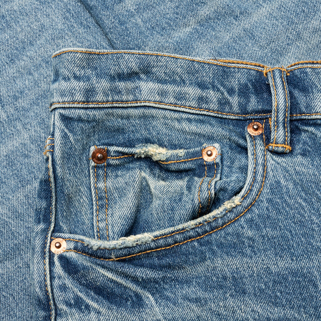 Vintage Aged Indigo Blowout Mid Indigo