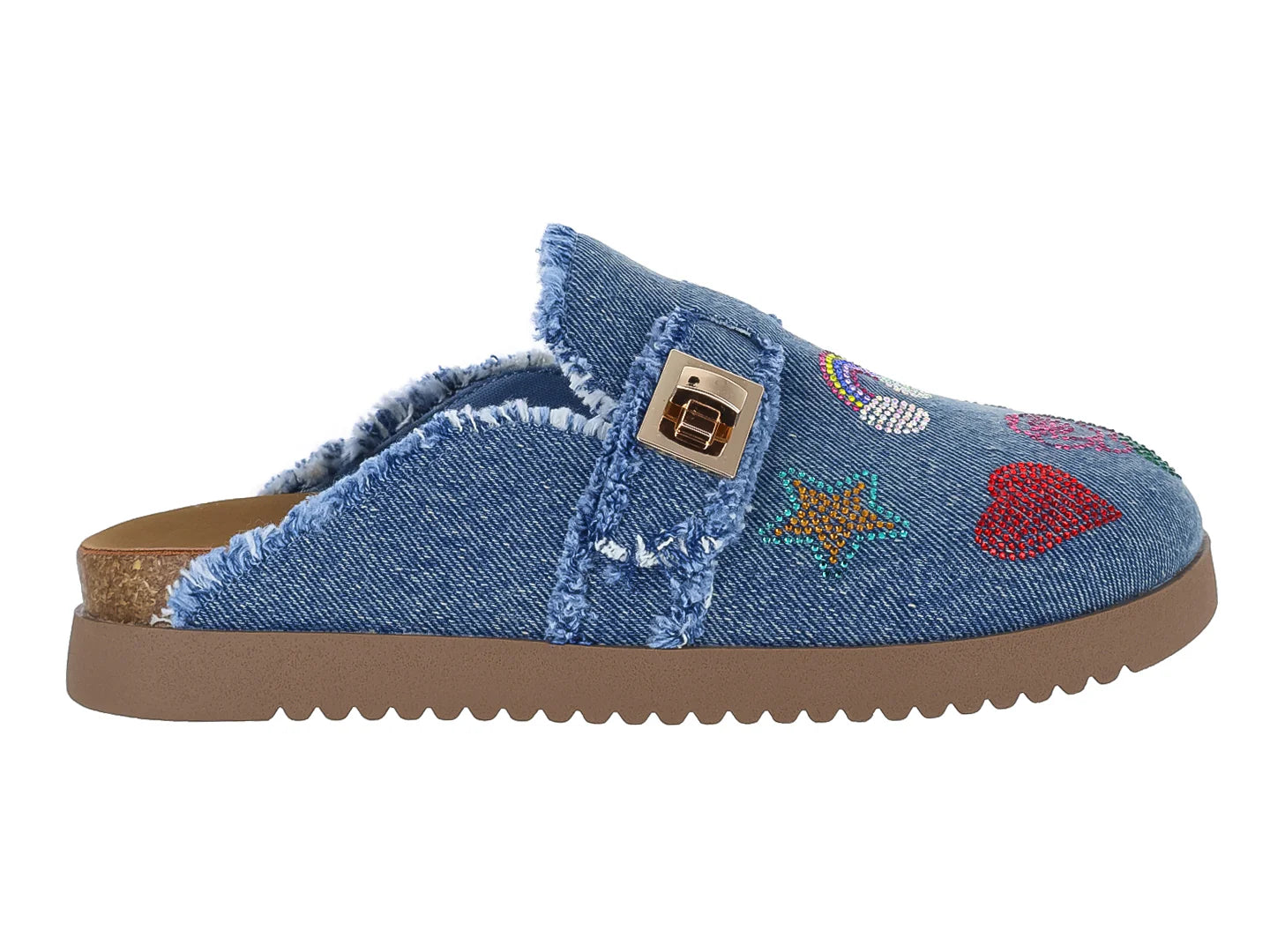 Sandalias Clogs Steve Madden Denim Azul para Niña