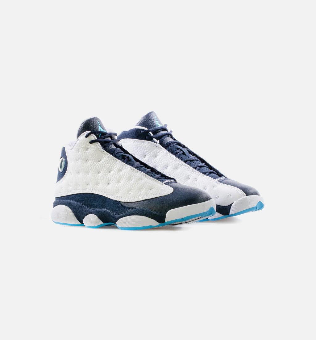 Air Jordan 13 Retro Obsidian Mens Lifestyle Shoe White Obsidian Dark Powder Blue