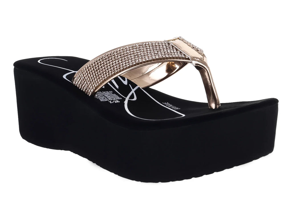 Sandalias Sary Oro Rosado y Negro para Mujer