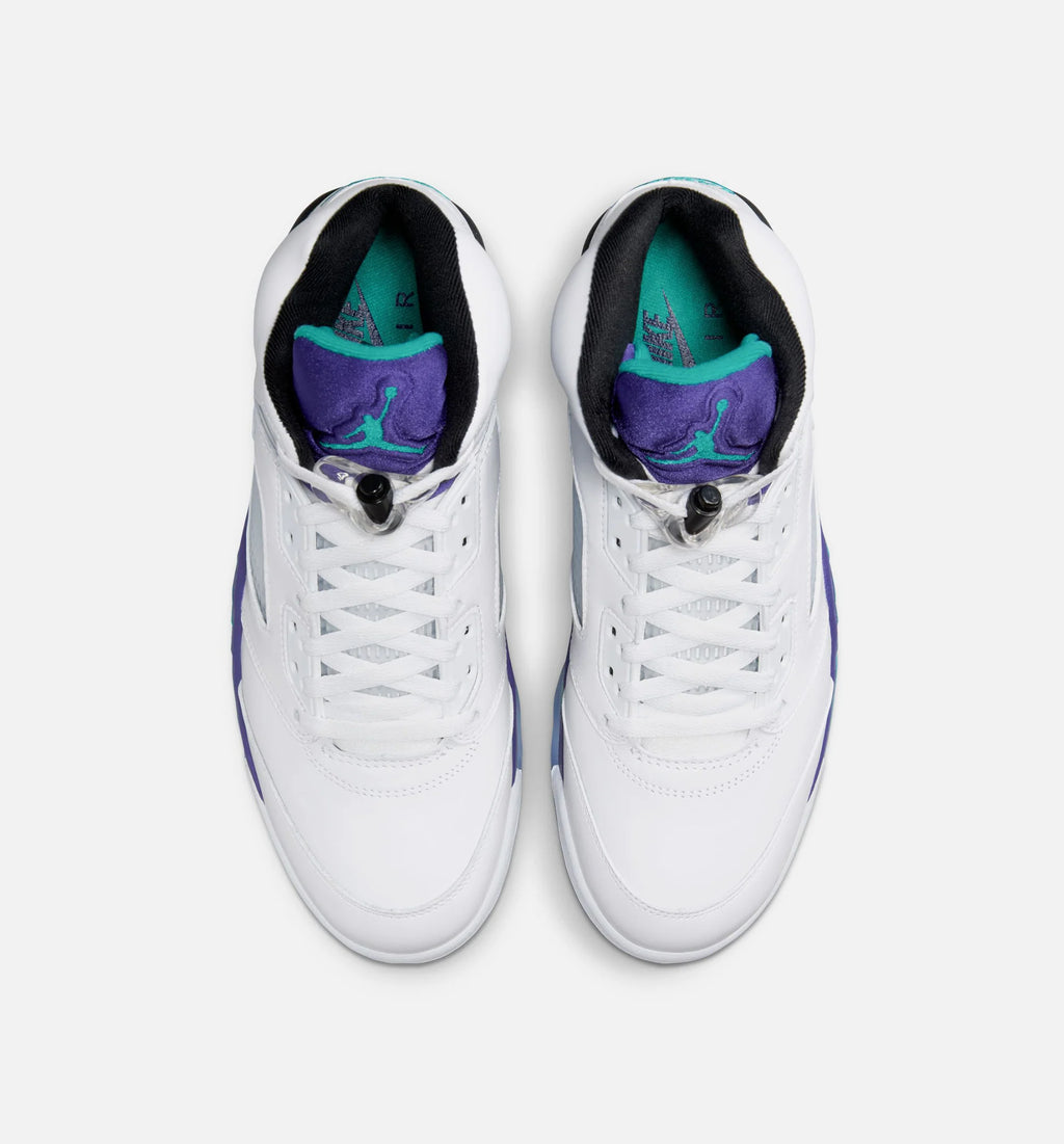 Air Jordan 5 Retro Grape Mens Lifestyle Shoe White New Emerald Grape Ice Black