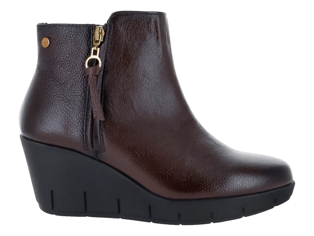 Botines Hispana Piel Soft Castaña para Mujer