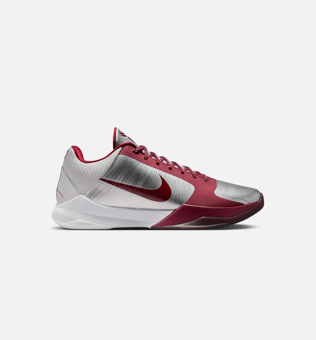 Kobe 5 Protro Lower Merion Mens Lifestyle Shoe Metallic Silver Team Red White