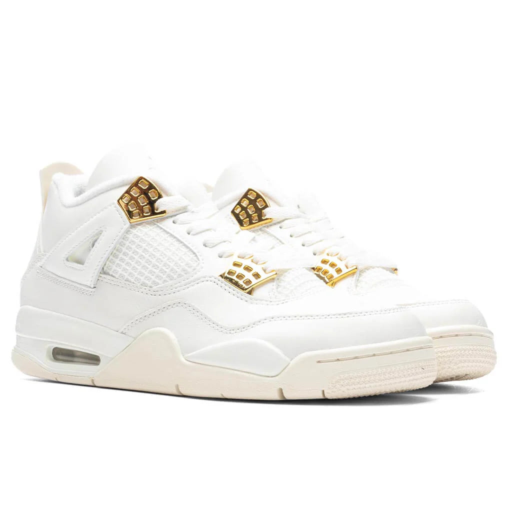 Womens Air Jordan 4 Retro Metallic Gold Sail Metallic Gold Black