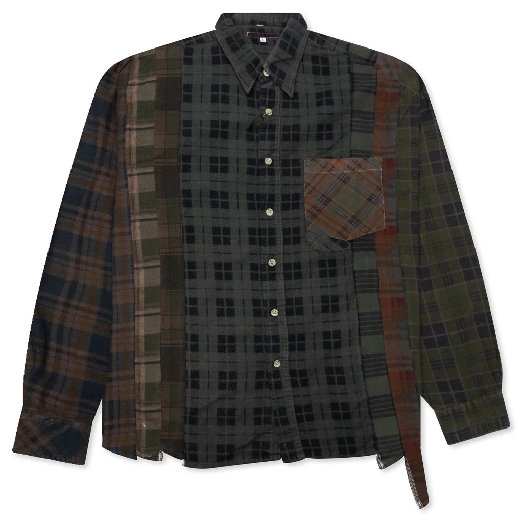 Over Dye 7 Cuts Shirt Brown