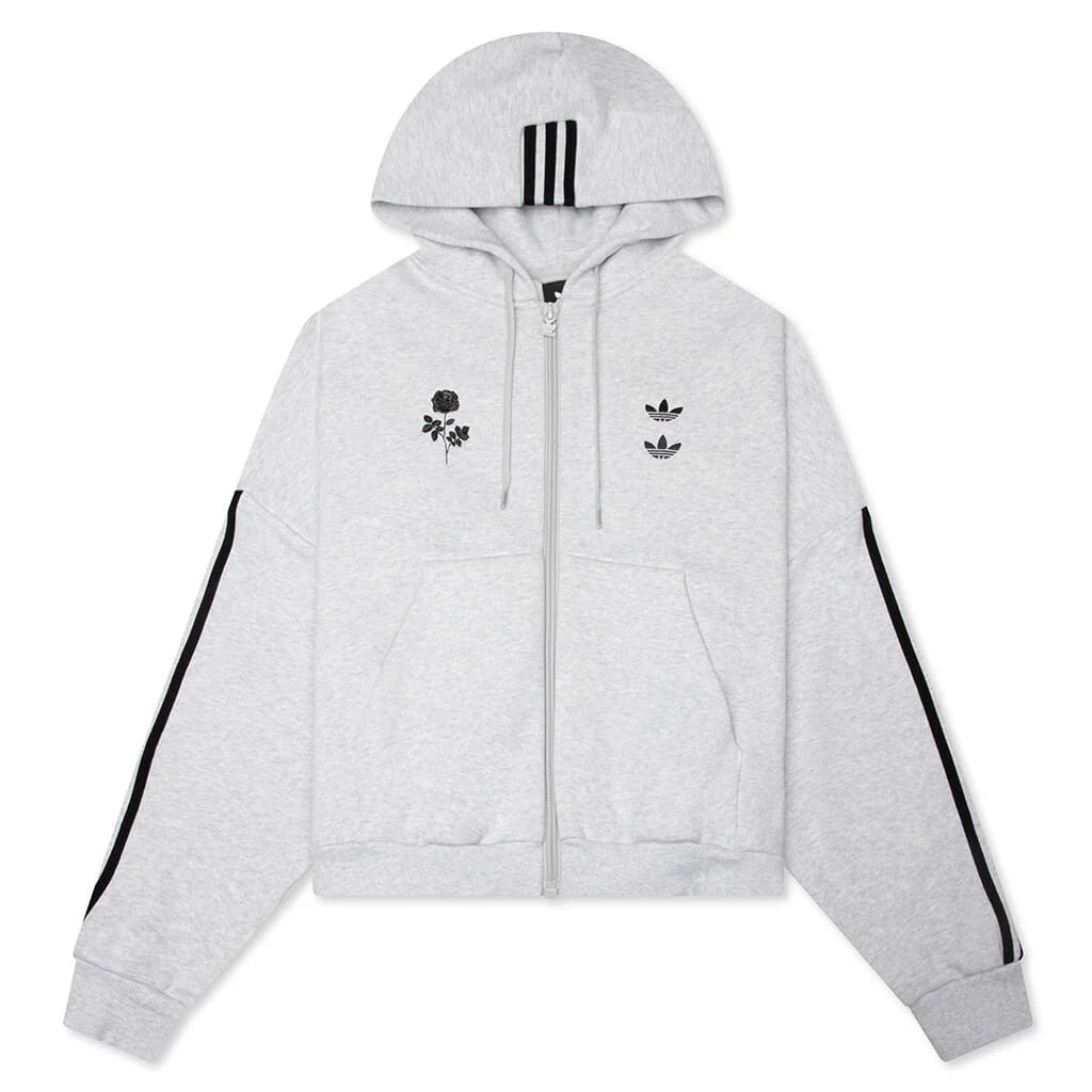 adidas Originals x Willy Chavarria Full Zip Logo Hoodie Light Grey Heather