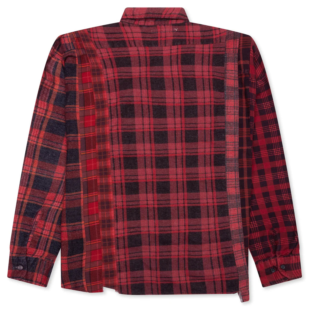 Over Dye 7 Cuts Wide Shirt Red