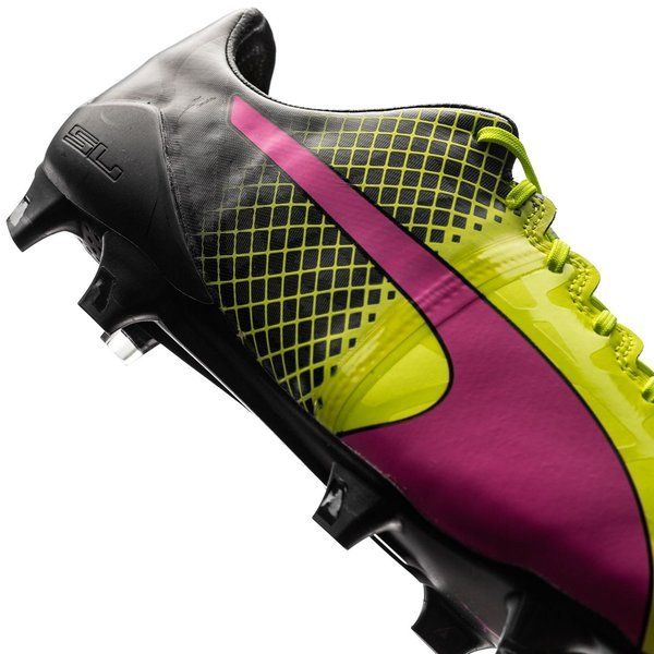 PUMA Evospeed 15 Tricks FG Firm Ground Soccer Cleats Pink Glo Safety Yellow