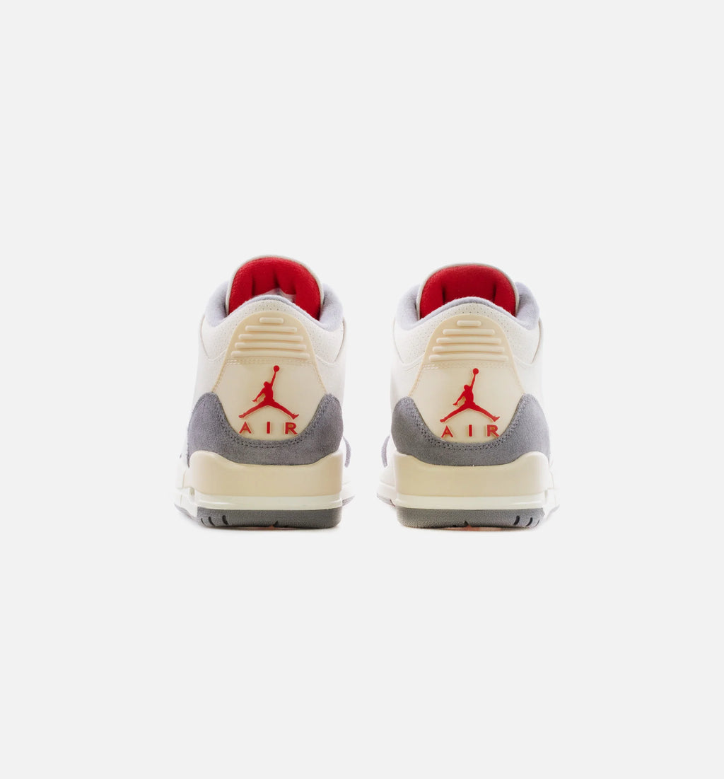 Air Jordan 3 Retro Muslin Mens Lifestyle Shoe Sand Red Grey Limit One Per Customer