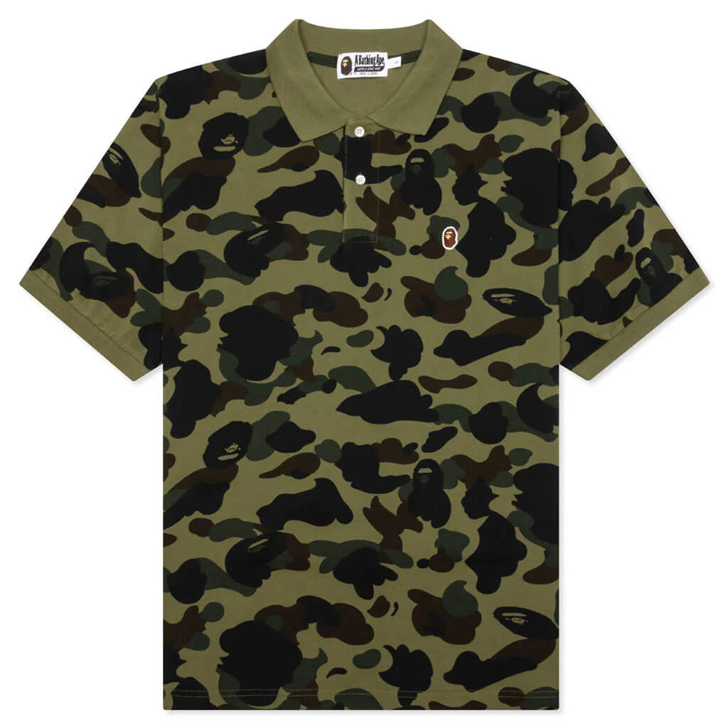 1st Camo One Point Relaxed Fit Polo Green