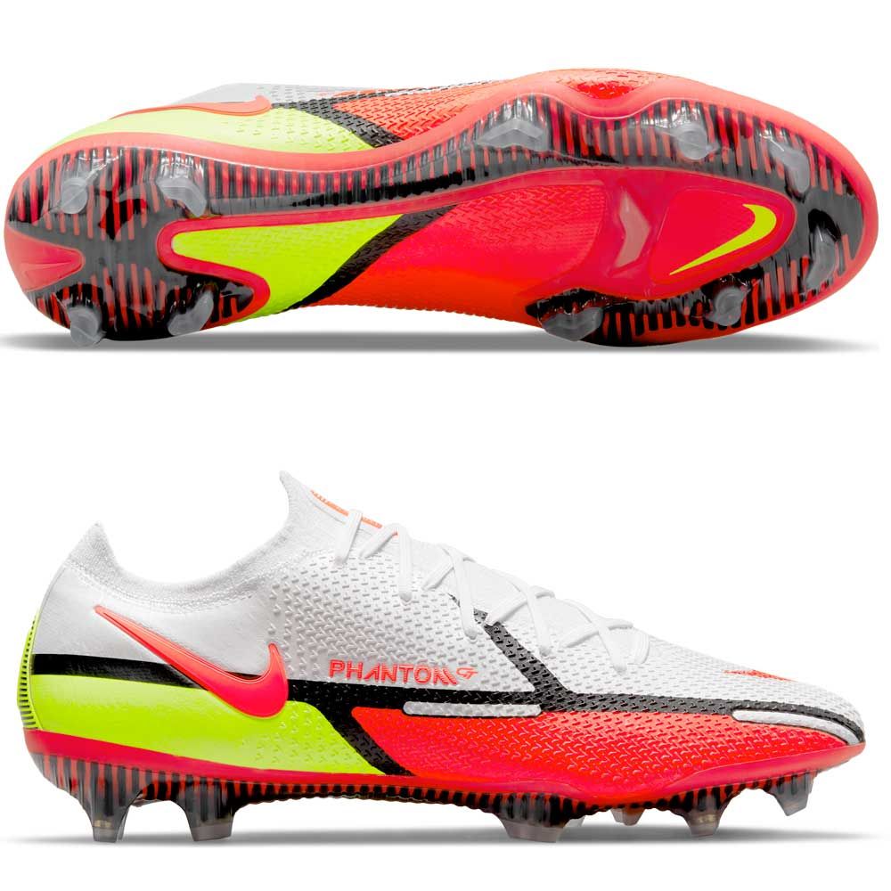 Nike Phantom GT2 Elite FG Firm Ground Soccer Cleats White Bright Crimson Volt