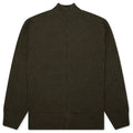 Military Patch Zip Sweater Green