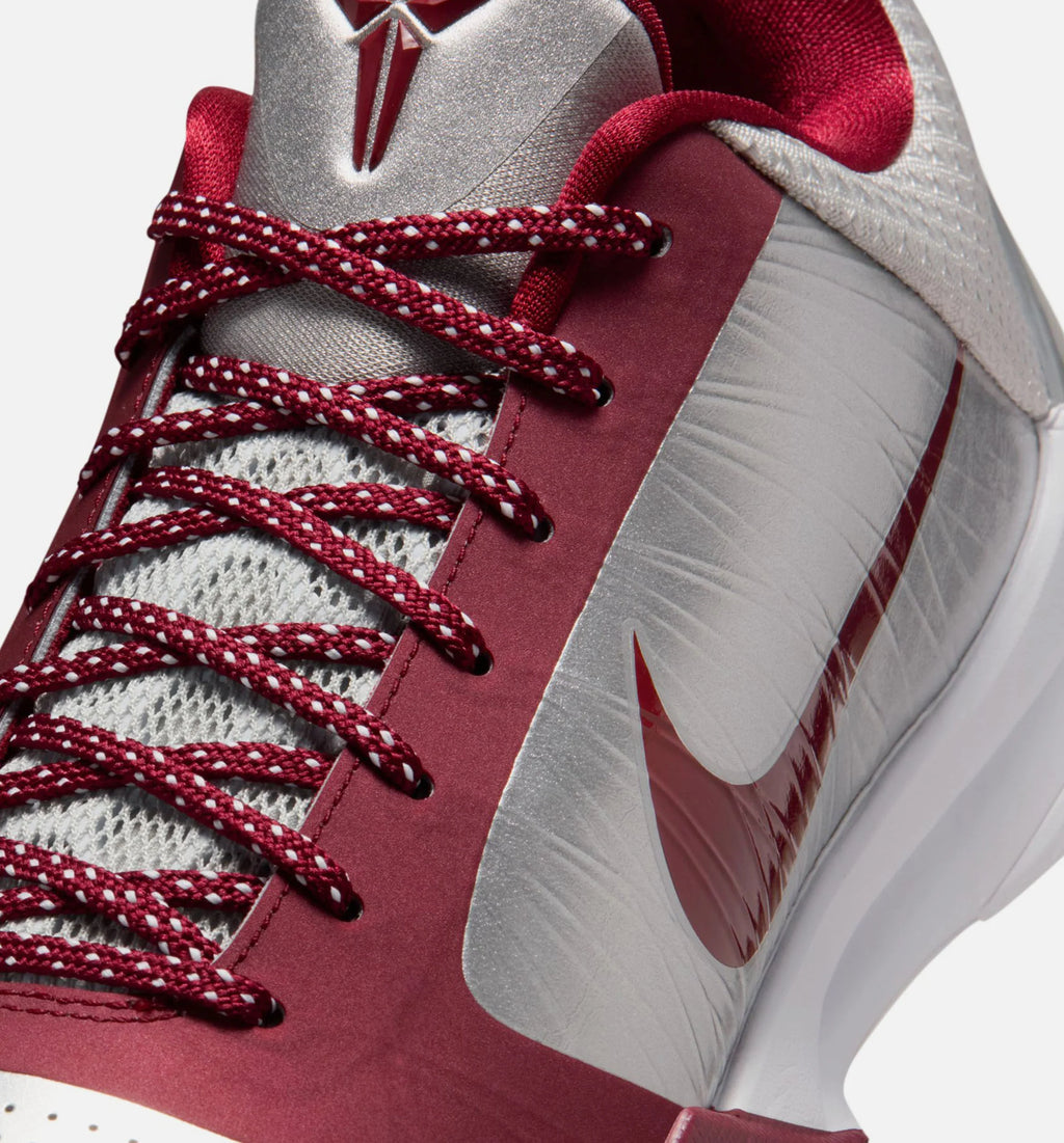 Kobe 5 Protro Lower Merion Mens Lifestyle Shoe Metallic Silver Team Red White