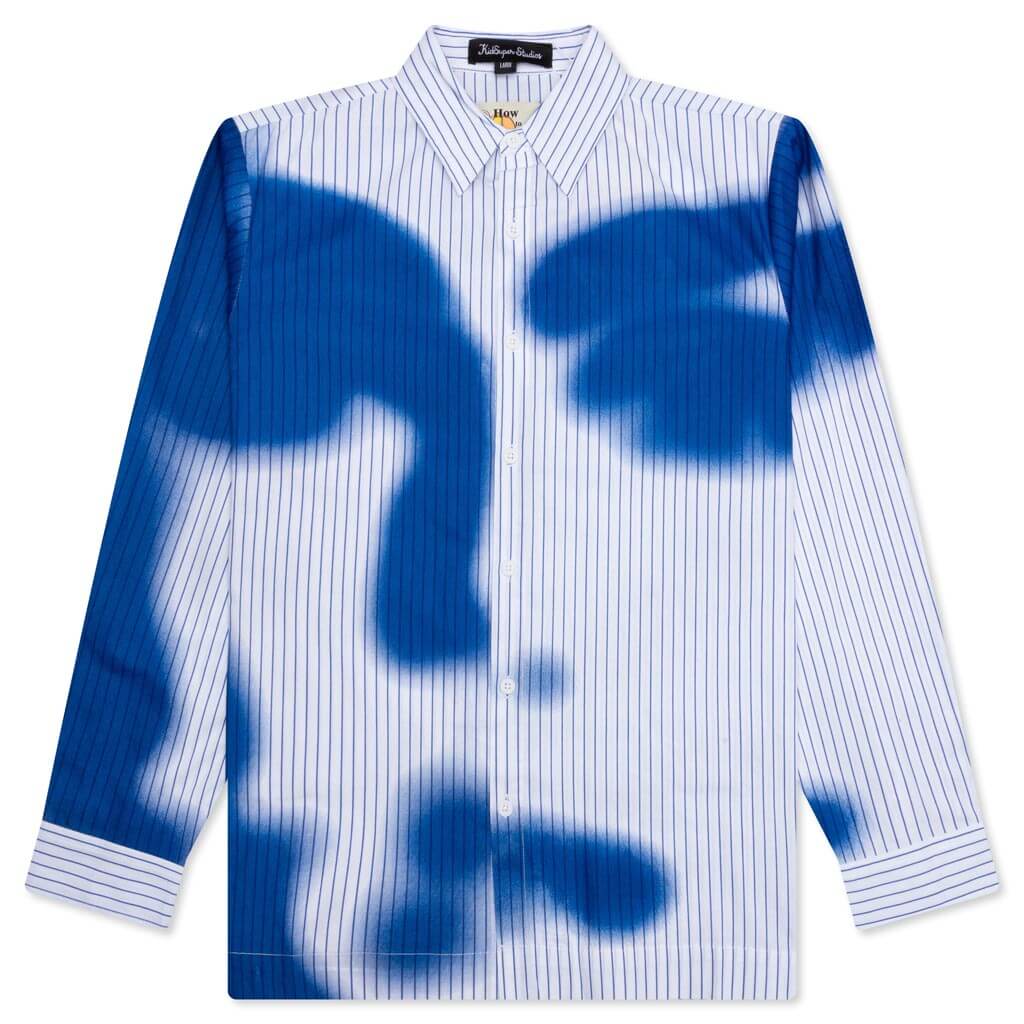 Stripe Blurry Face Shirt White
