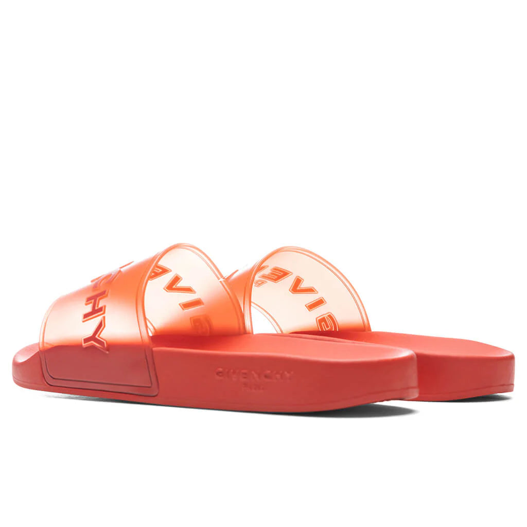 Slide Flat Sandals Dark Orange