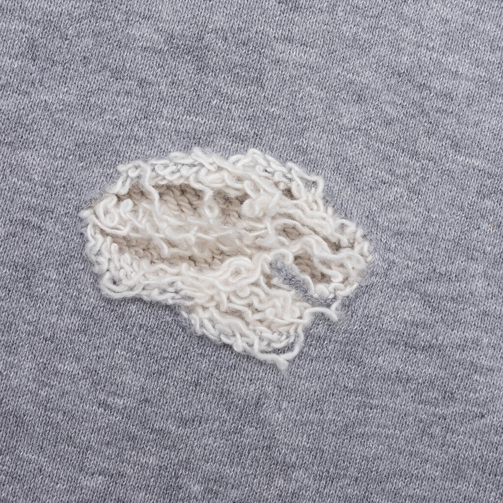 Cotton French Terry Deconstructed Sweatshirt Heather Grey