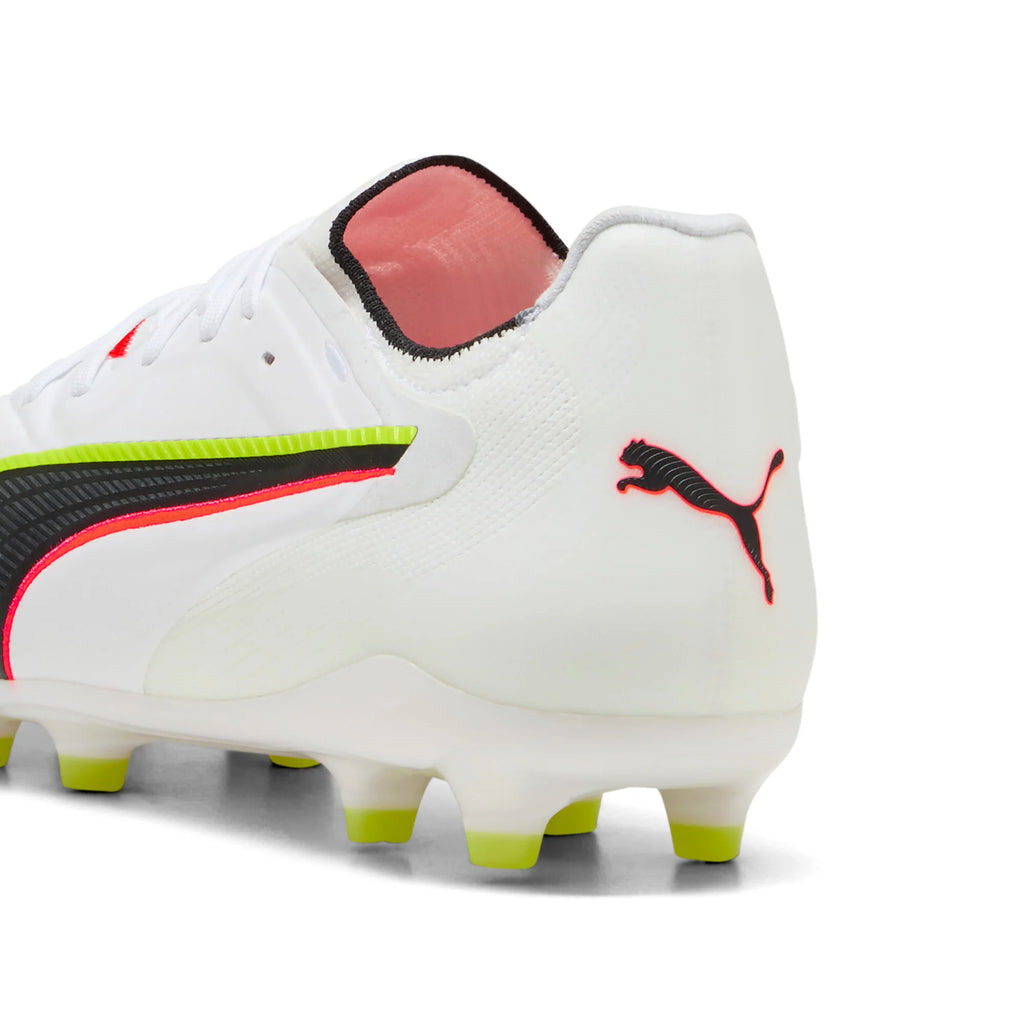 PUMA King 20 Ultimate FG AG Firm Multi Ground Mens Soccer Cleats White Red Yellow