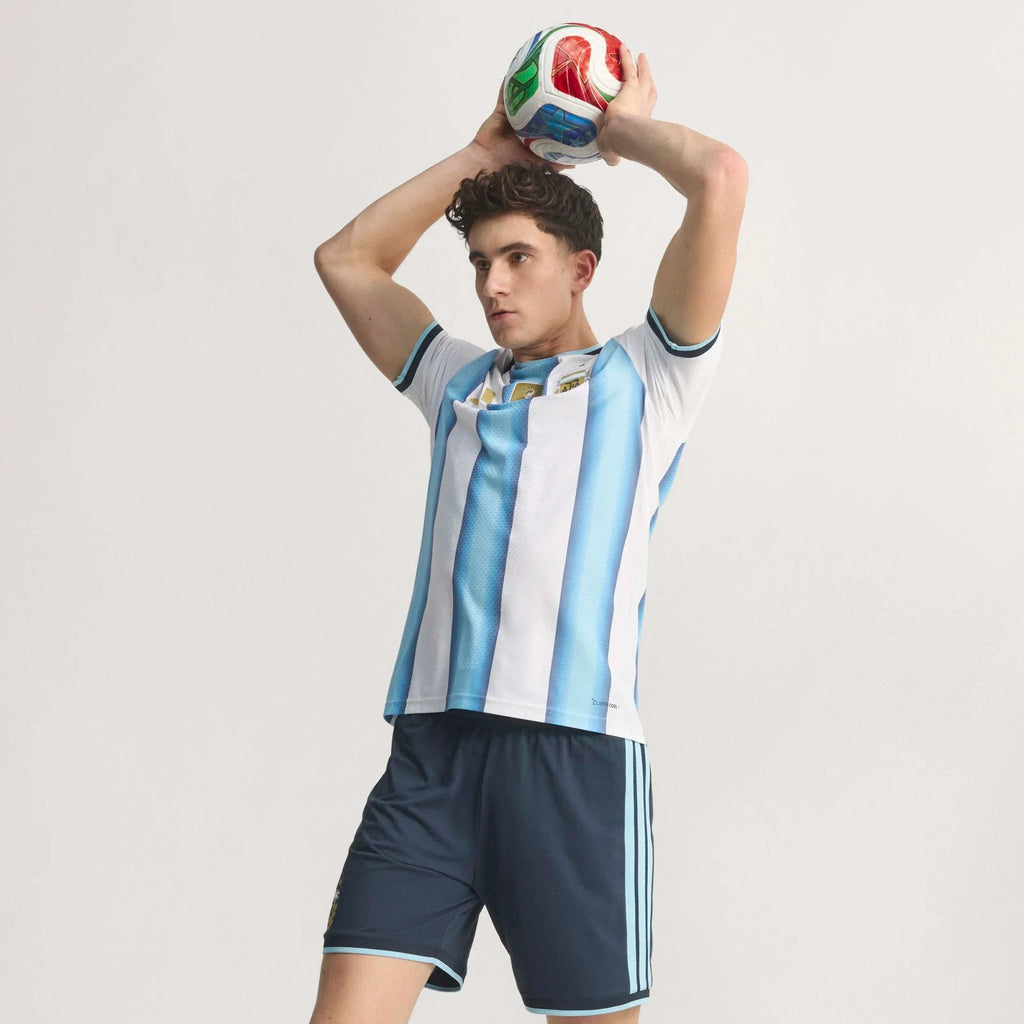 adidas Argentina Home Authentic Mens Soccer Jersey 26 White Blue
