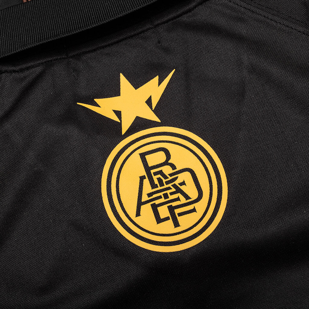 Multi Logo Relaxed Fit Soccer Jersey Black