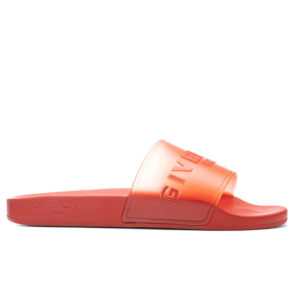 Slide Flat Sandals Dark Orange
