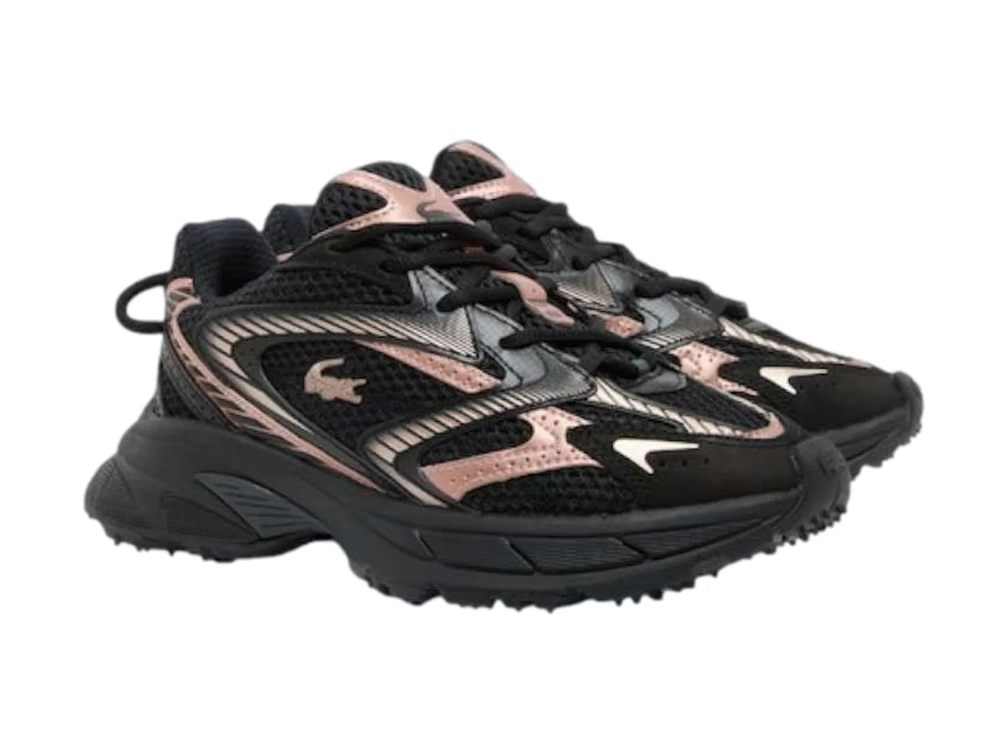 Tenis Lacoste L003 Neo Shot Negro y Rosa para Mujer