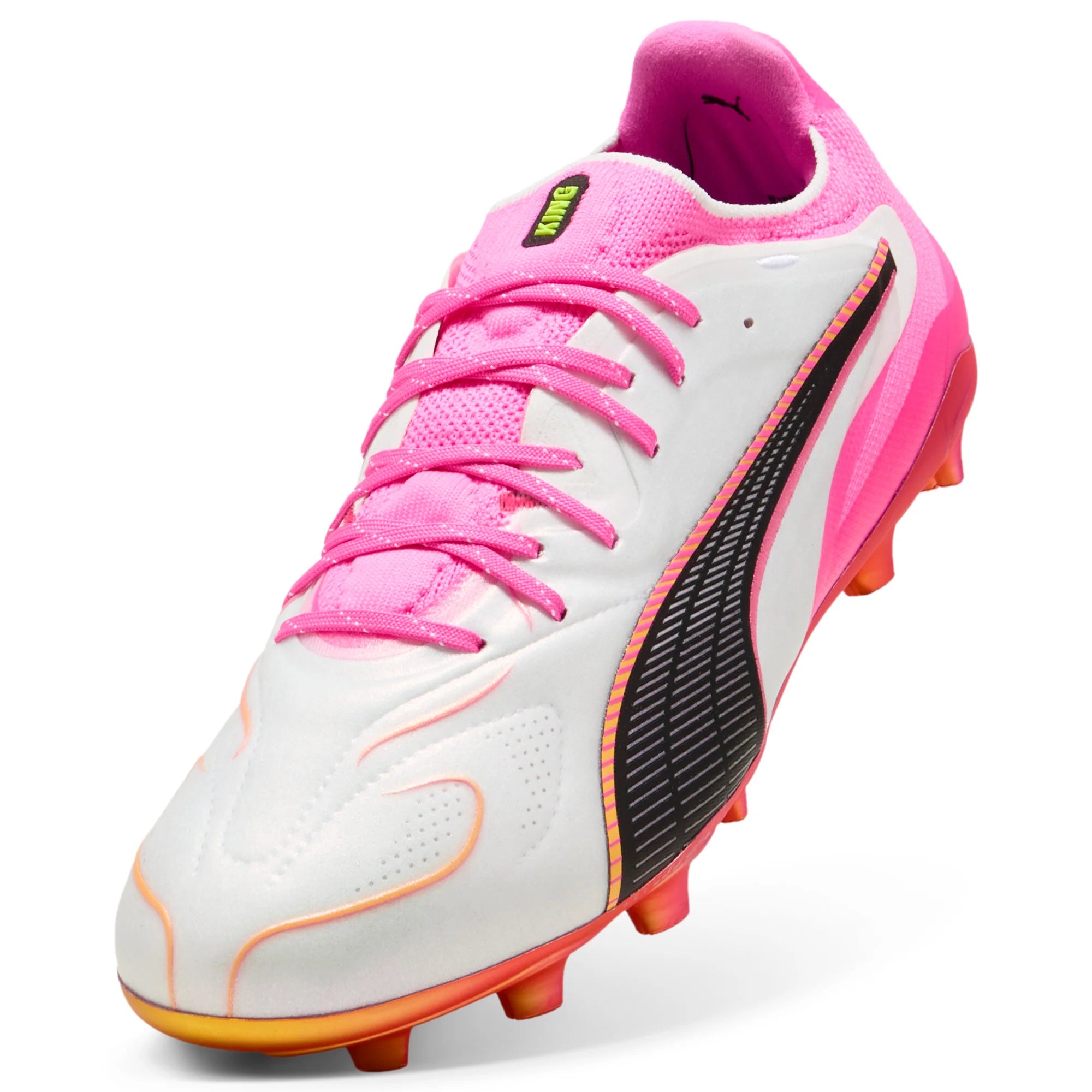 PUMA King 20 Ultimate FG AG Firm Ground Artificial Ground Mens Soccer Cleats White Pink Aqua