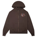 Valley Riders Zip Up Hoodie Sun Faded Washed Brown