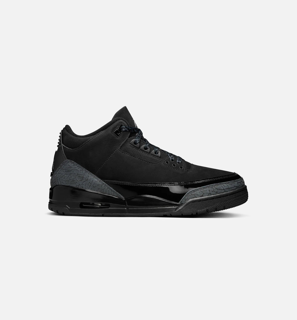 Air Jordan 3 Retro Black Cat Mens Lifestyle Shoe Black Dark Charcoal Black Free Shipping