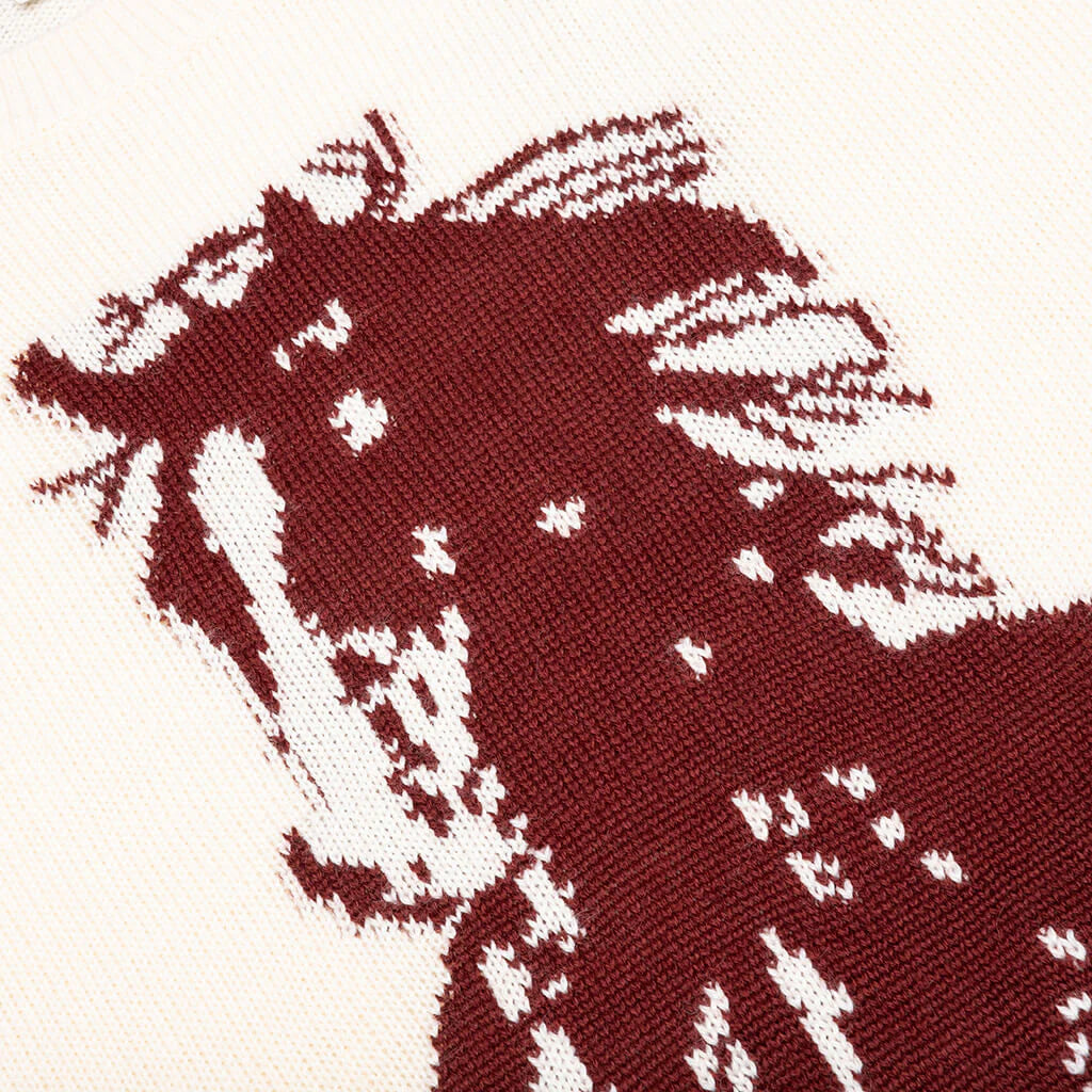 Running Horse Knit Sweater Oatmeal